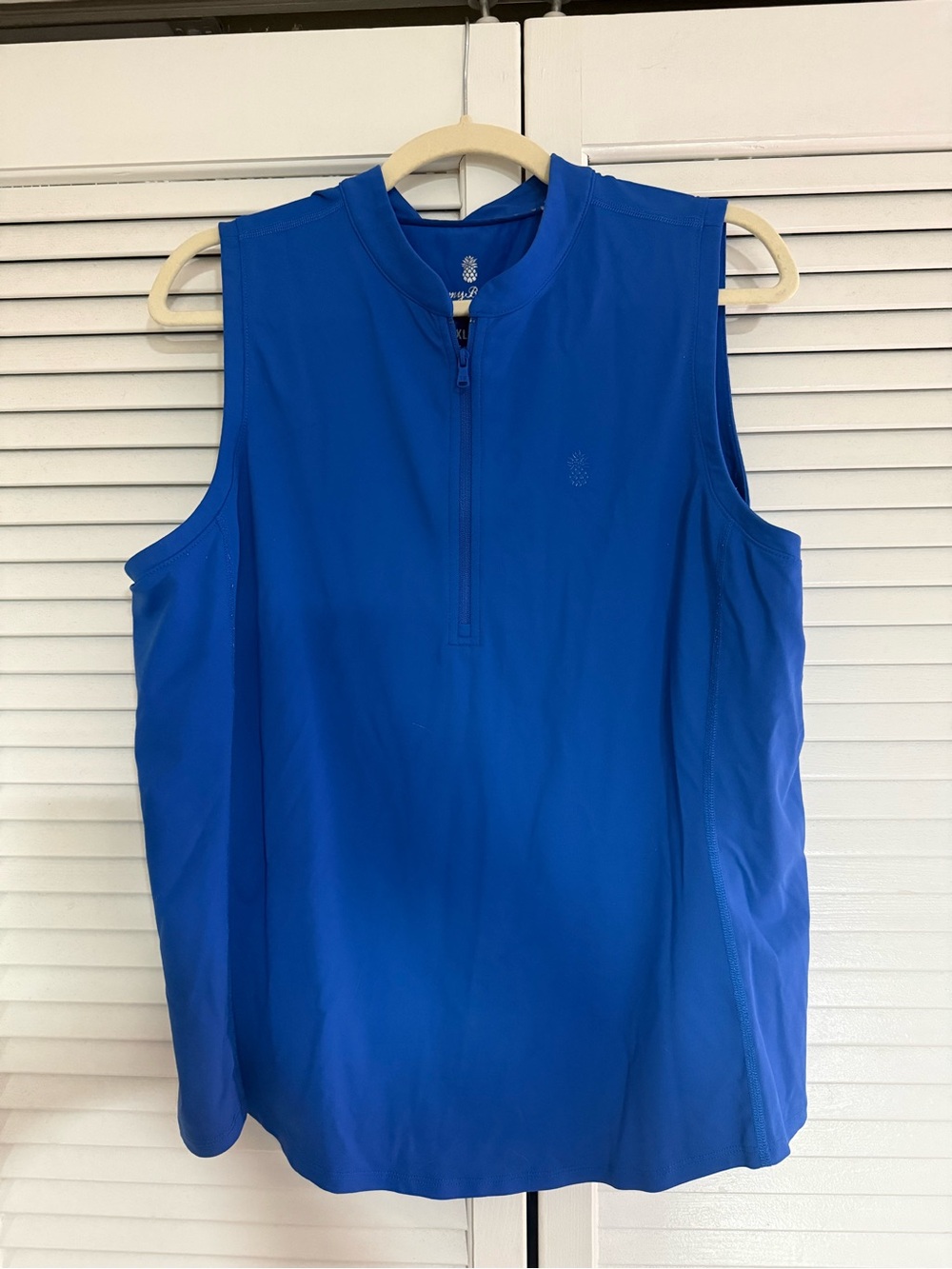Tommy Bahama Electric Blue Sleeveless Half-Zip Tank